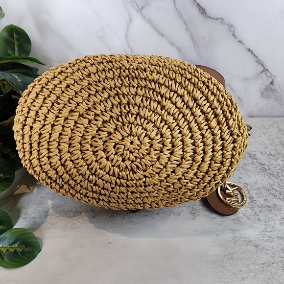 MICHAEL Michael KorsNaomi Medium Woven Straw Crossbody Bag - Picture 8 of 15
